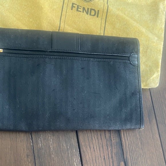 Vintage Fendi Canvas clutch with dust bag